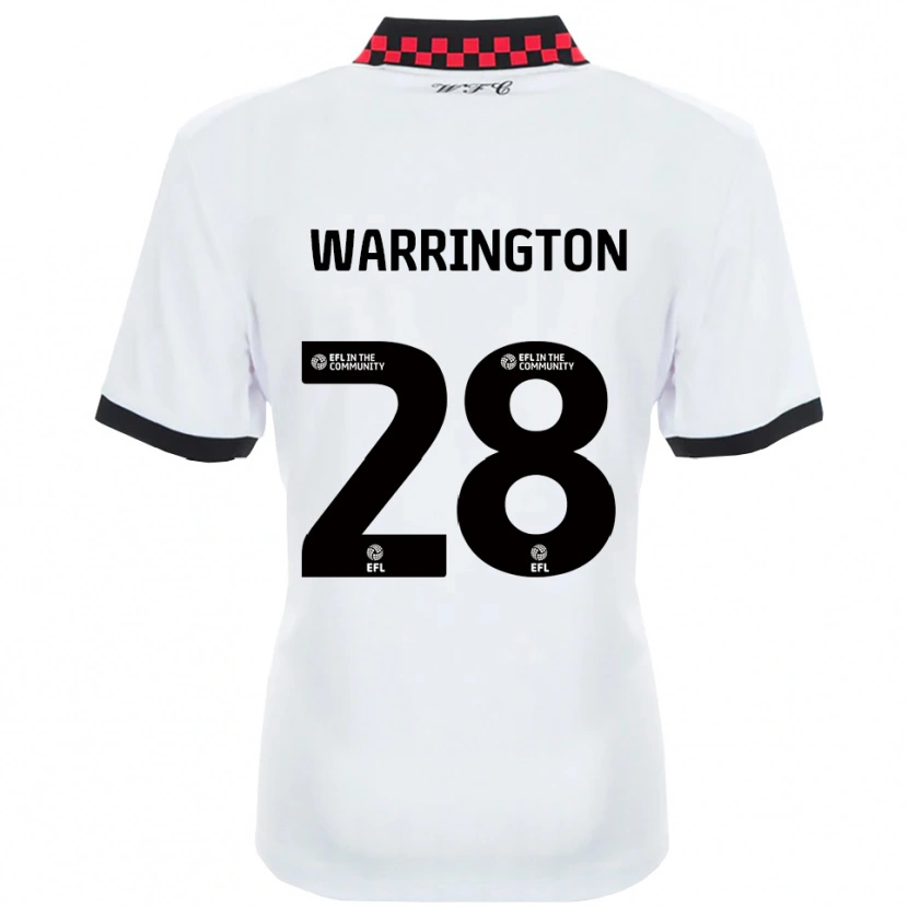 Danxen Barn Lewis Warrington #28 Vit Svart Bortatröja Matchtröjor 2025/26 Tröjor T-Tröja