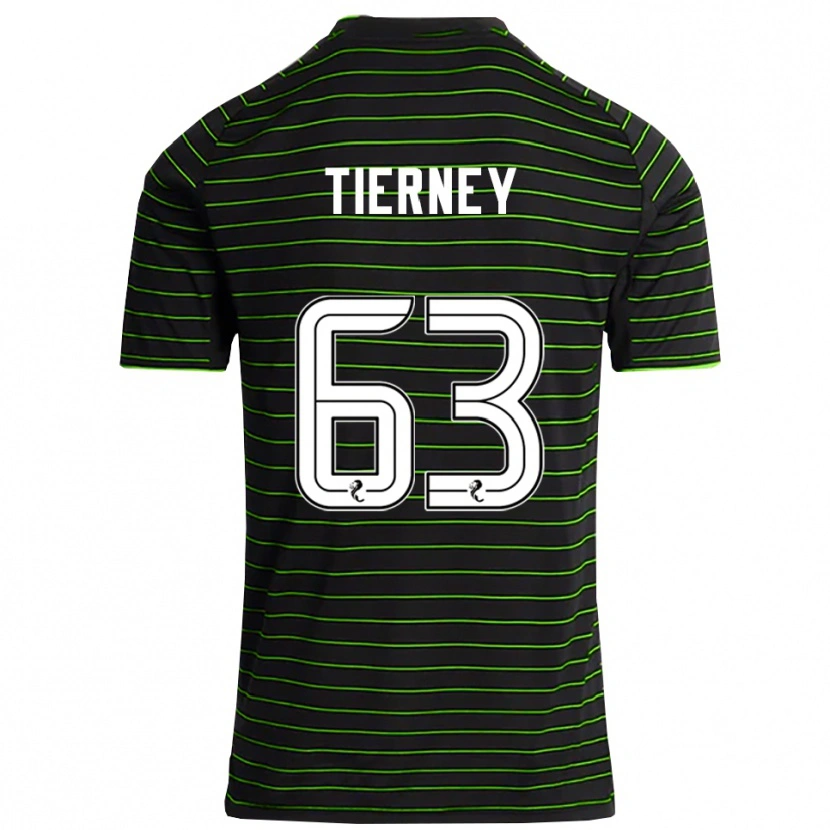 Danxen Barn Kieran Tierney #63 Svart Grön Bortatröja Matchtröjor 2025/26 Tröjor T-Tröja