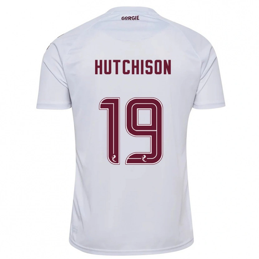 Danxen Barn Bayley Hutchison #19 Vit Vinröd Bortatröja Matchtröjor 2025/26 Tröjor T-Tröja