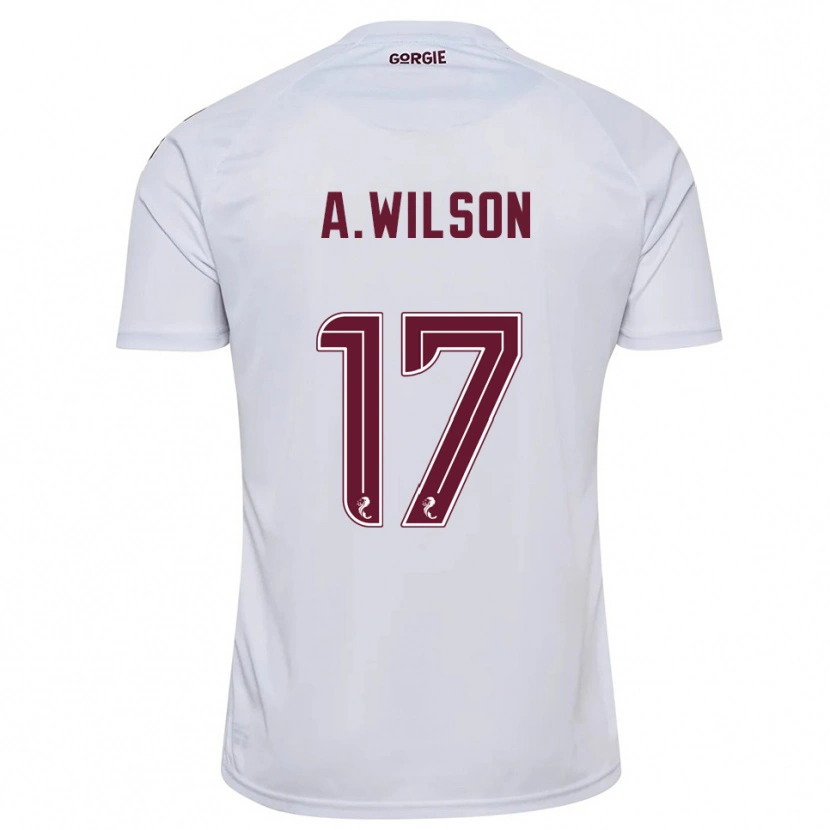 Danxen Barn Alfie Wilson #17 Vit Vinröd Bortatröja Matchtröjor 2025/26 Tröjor T-Tröja