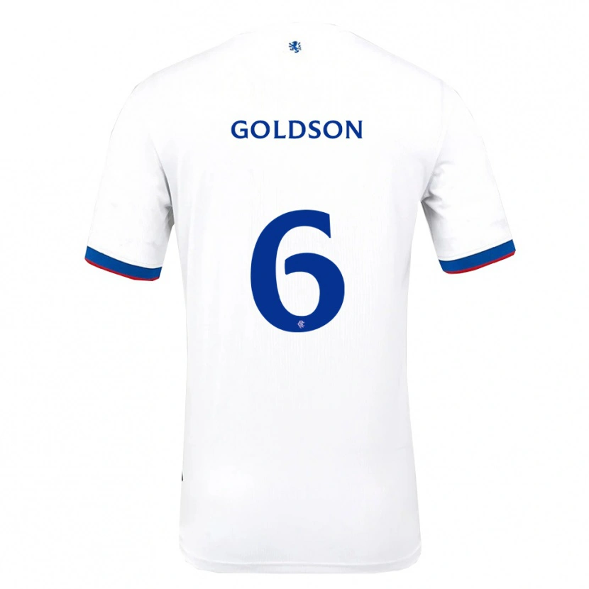 Danxen Barn Connor Goldson #6 Vit Röd Blå Bortatröja Matchtröjor 2025/26 Tröjor T-Tröja