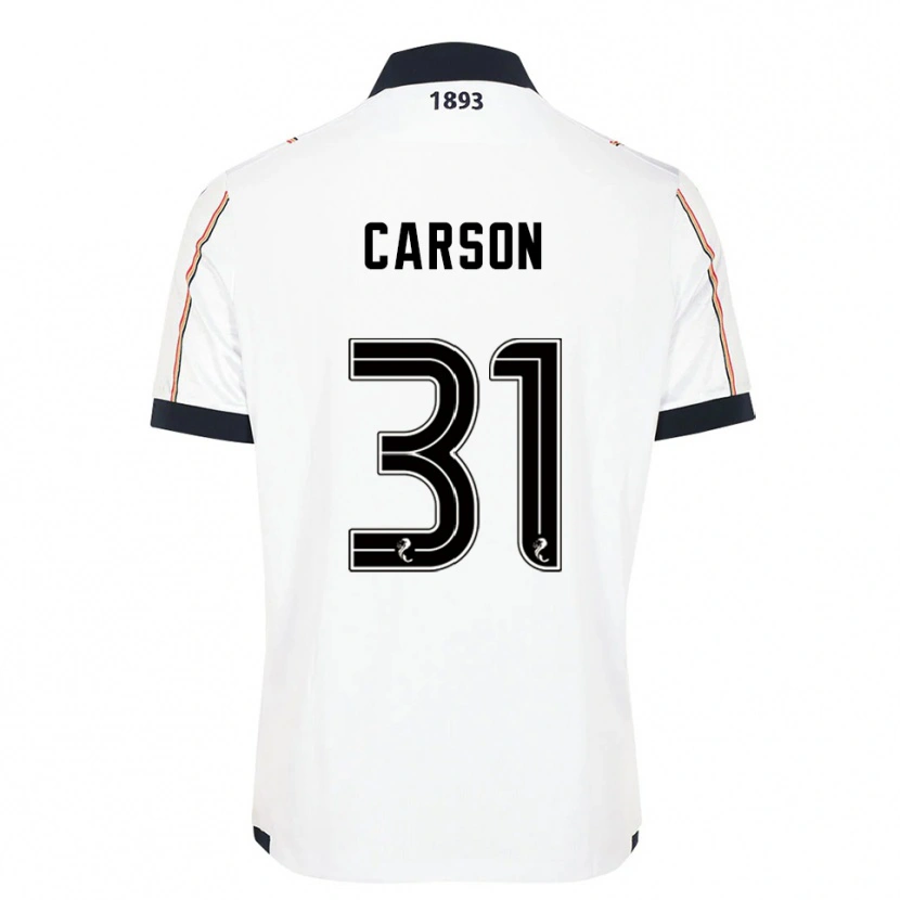 Danxen Barn Trevor Carson #31 Vit Marin Röd Bortatröja Matchtröjor 2025/26 Tröjor T-Tröja