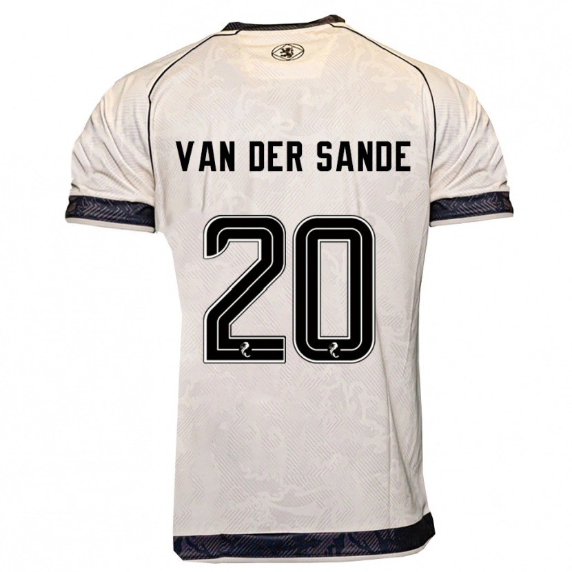 Danxen Barn Jort Van Der Sande #20 Vit Svart Bortatröja Matchtröjor 2025/26 Tröjor T-Tröja