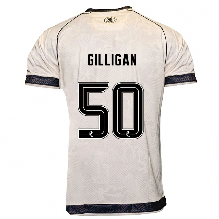 Danxen Barn Keir Gilligan #50 Vit Svart Bortatröja Matchtröjor 2025/26 Tröjor T-Tröja
