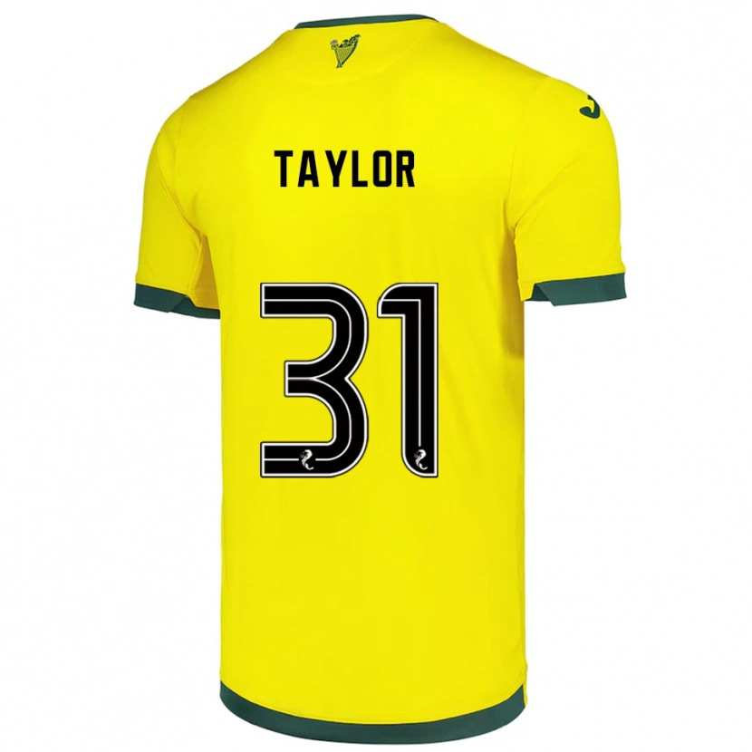 Danxen Barn Linzi Taylor #31 Gul Grön Bortatröja Matchtröjor 2025/26 Tröjor T-Tröja