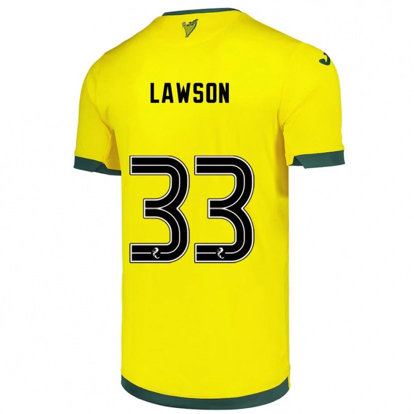 Danxen Barn Poppy Lawson #33 Gul Grön Bortatröja Matchtröjor 2025/26 Tröjor T-Tröja