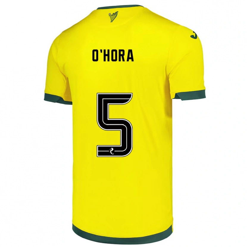 Danxen Barn Warren O'hora #5 Gul Grön Bortatröja Matchtröjor 2025/26 Tröjor T-Tröja