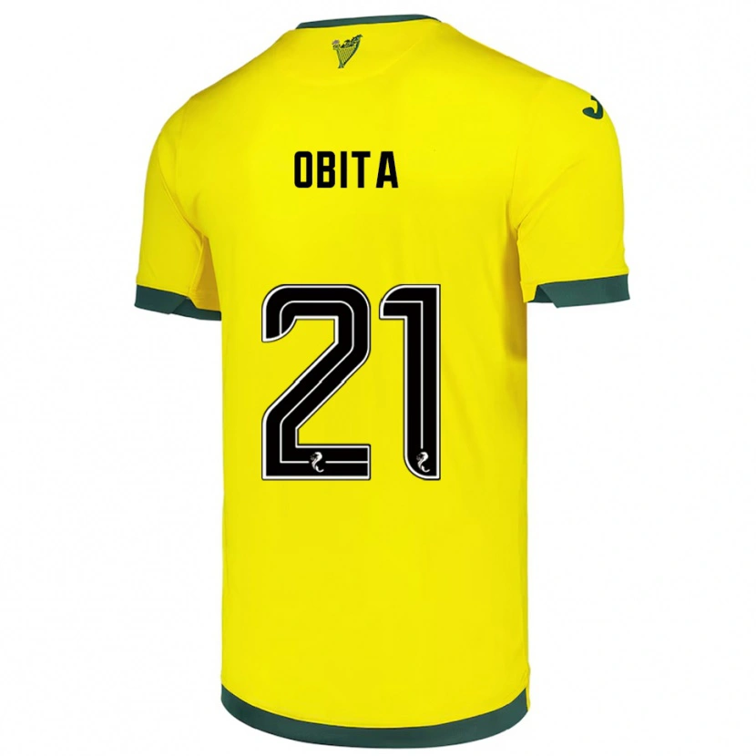 Danxen Barn Jordan Obita #21 Gul Grön Bortatröja Matchtröjor 2025/26 Tröjor T-Tröja