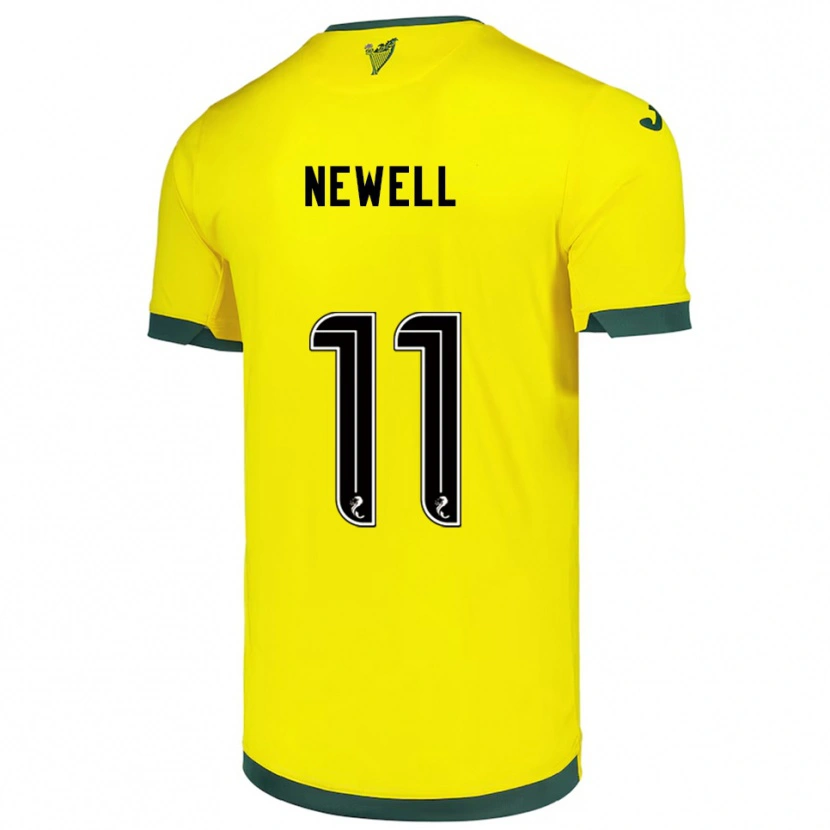 Danxen Barn Joe Newell #11 Gul Grön Bortatröja Matchtröjor 2025/26 Tröjor T-Tröja