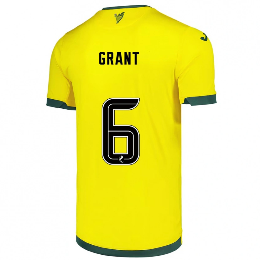Danxen Barn Ciara Grant #6 Gul Grön Bortatröja Matchtröjor 2025/26 Tröjor T-Tröja