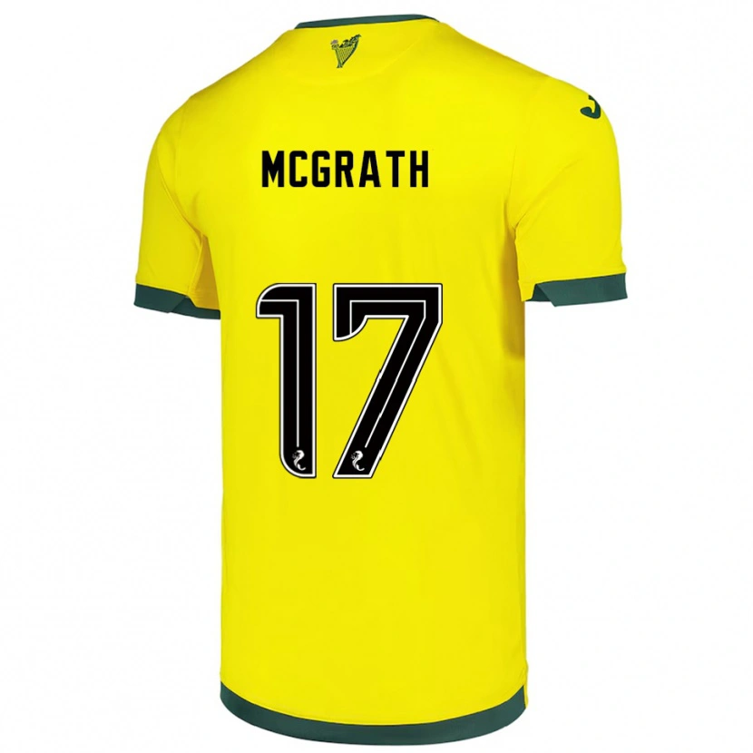 Danxen Barn Jamie Mcgrath #17 Gul Grön Bortatröja Matchtröjor 2025/26 Tröjor T-Tröja