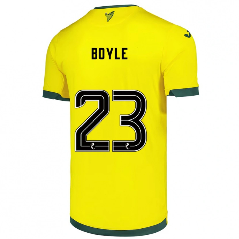 Danxen Barn Rachael Boyle #23 Gul Grön Bortatröja Matchtröjor 2025/26 Tröjor T-Tröja
