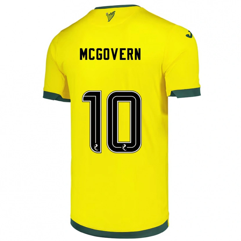 Danxen Barn Kathleen Mcgovern #10 Gul Grön Bortatröja Matchtröjor 2025/26 Tröjor T-Tröja