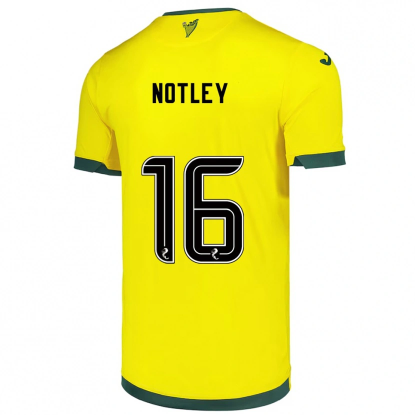 Danxen Barn Ellis Notley #16 Gul Grön Bortatröja Matchtröjor 2025/26 Tröjor T-Tröja