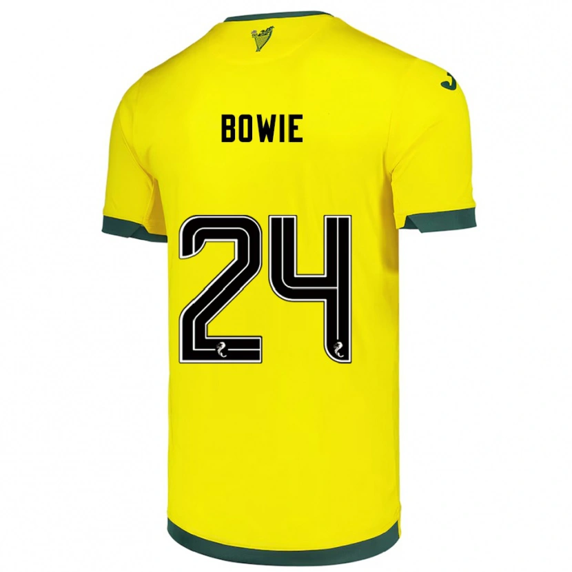 Danxen Barn Tegan Bowie #24 Gul Grön Bortatröja Matchtröjor 2025/26 Tröjor T-Tröja