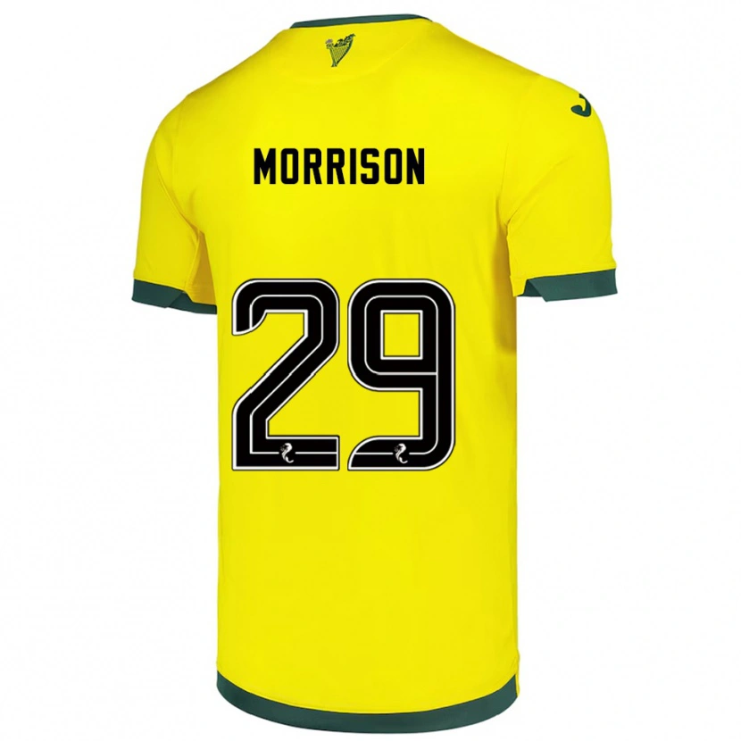 Danxen Barn Kirsty Morrison #29 Gul Grön Bortatröja Matchtröjor 2025/26 Tröjor T-Tröja