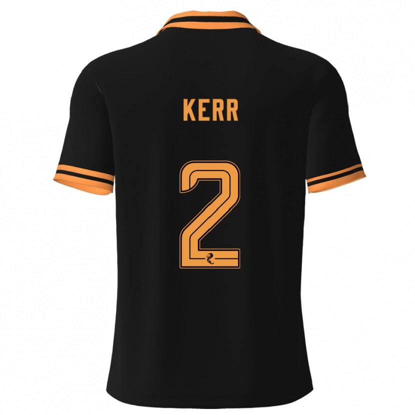 Danxen Barn Cammy Kerr #2 Svart Gul Bortatröja Matchtröjor 2025/26 Tröjor T-Tröja