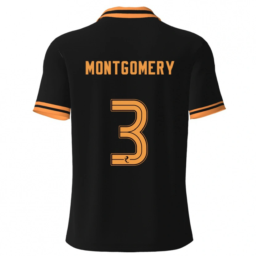 Danxen Barn Adam Montgomery #3 Svart Gul Bortatröja Matchtröjor 2025/26 Tröjor T-Tröja