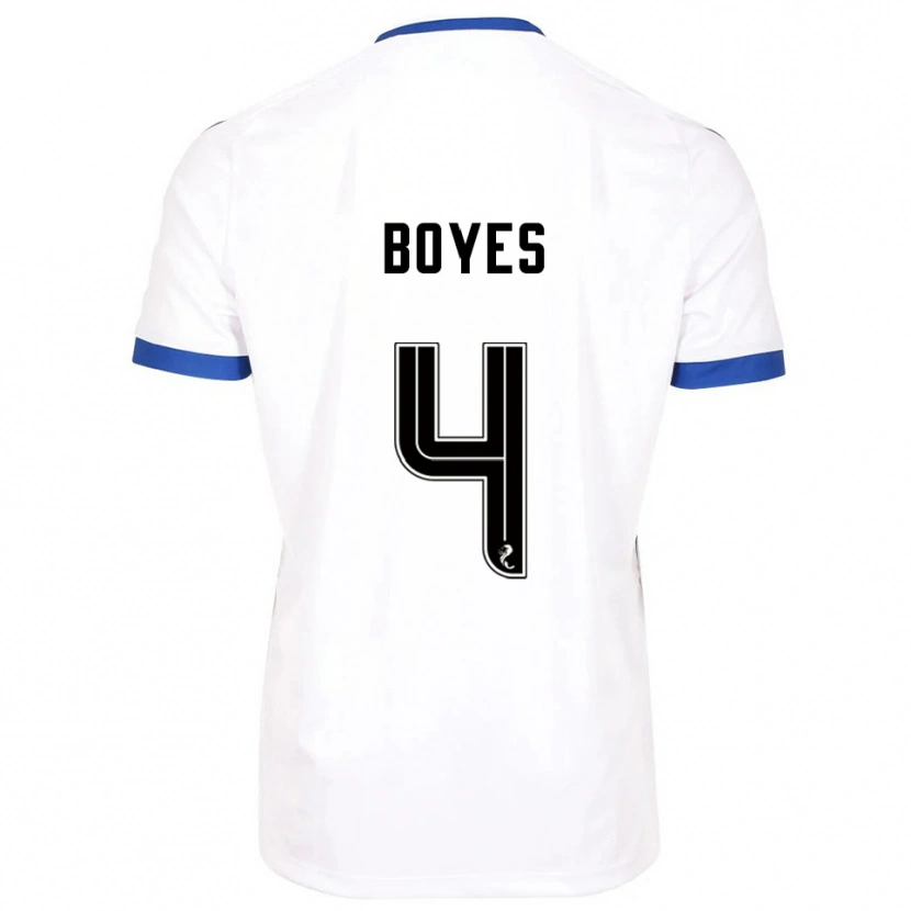 Danxen Barn Morgan Boyes #4 Vit Blå Bortatröja Matchtröjor 2025/26 Tröjor T-Tröja