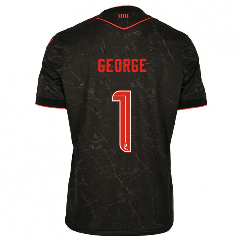 Danxen Barn Shamal George #1 Svart Röd Bortatröja Matchtröjor 2025/26 Tröjor T-Tröja