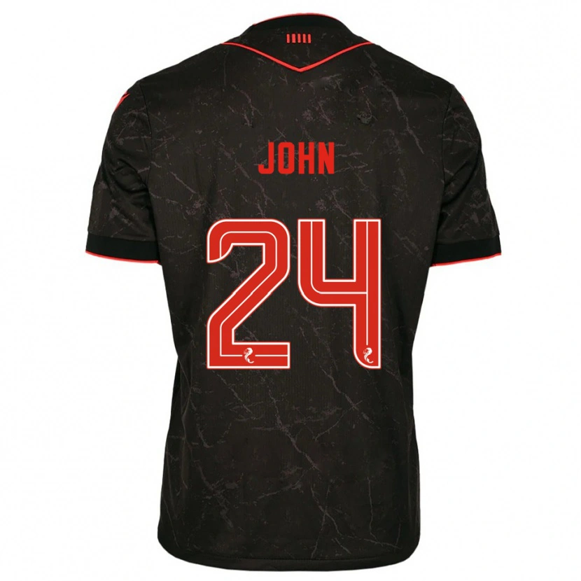 Danxen Barn Declan John #24 Svart Röd Bortatröja Matchtröjor 2025/26 Tröjor T-Tröja