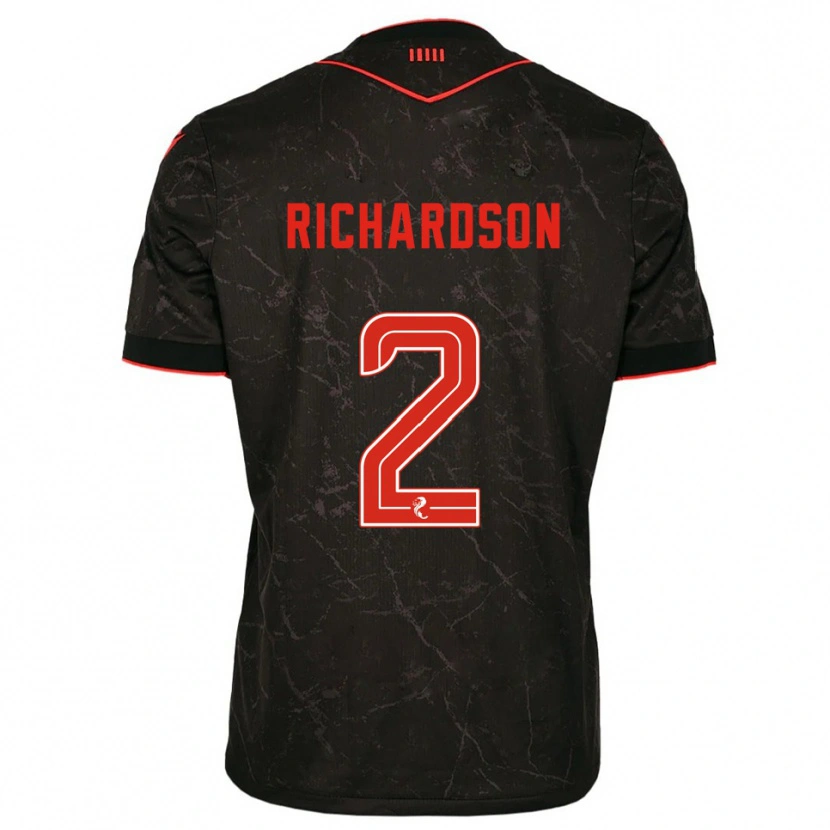 Danxen Barn Jayden Richardson #2 Svart Röd Bortatröja Matchtröjor 2025/26 Tröjor T-Tröja