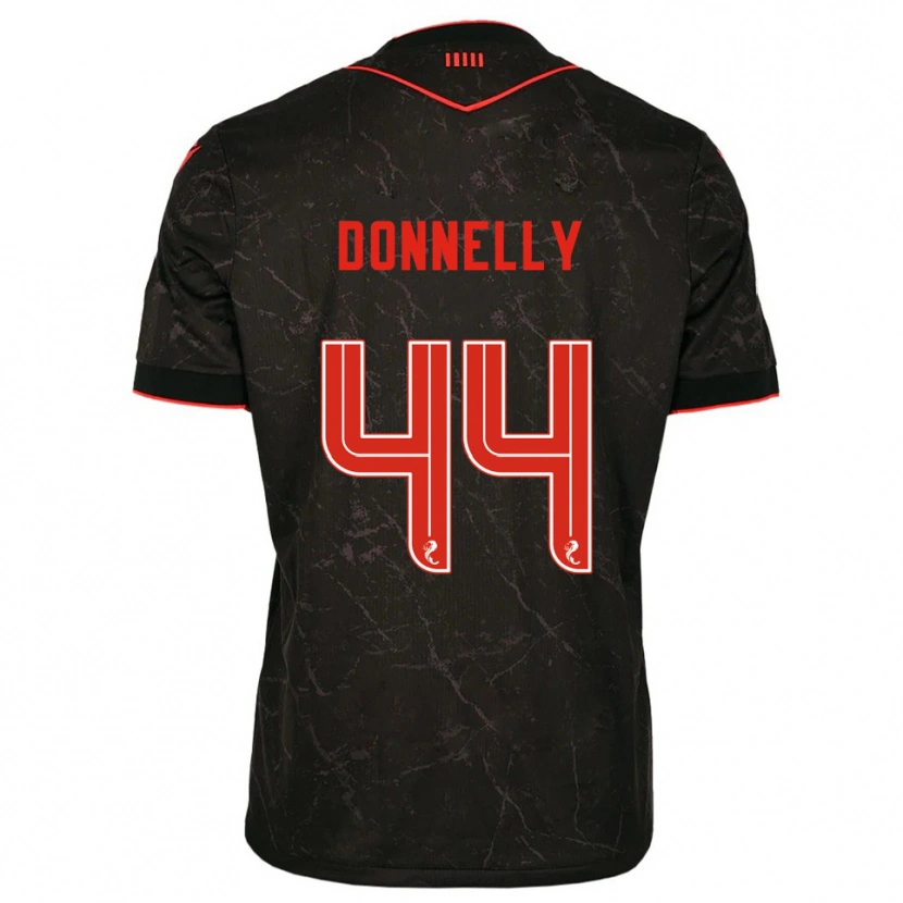 Danxen Barn Liam Donnelly #44 Svart Röd Bortatröja Matchtröjor 2025/26 Tröjor T-Tröja