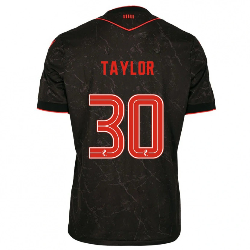 Danxen Barn Fraser Taylor #30 Svart Röd Bortatröja Matchtröjor 2025/26 Tröjor T-Tröja
