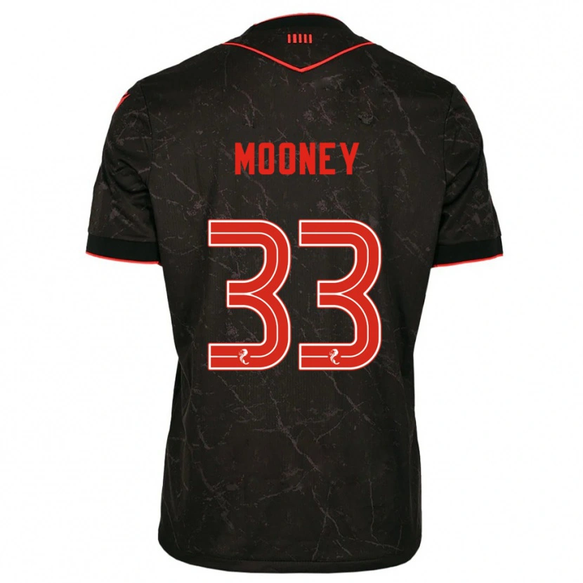 Danxen Barn Evan Mooney #33 Svart Röd Bortatröja Matchtröjor 2025/26 Tröjor T-Tröja