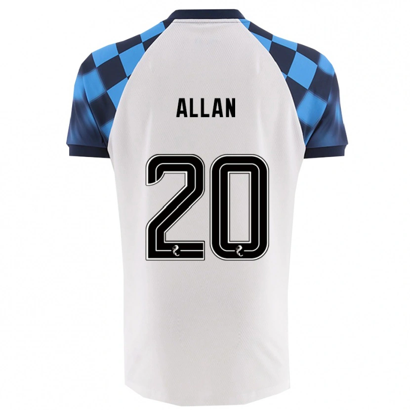 Danxen Barn Connor Allan #20 Vit Himmelsblå Bortatröja Matchtröjor 2025/26 Tröjor T-Tröja