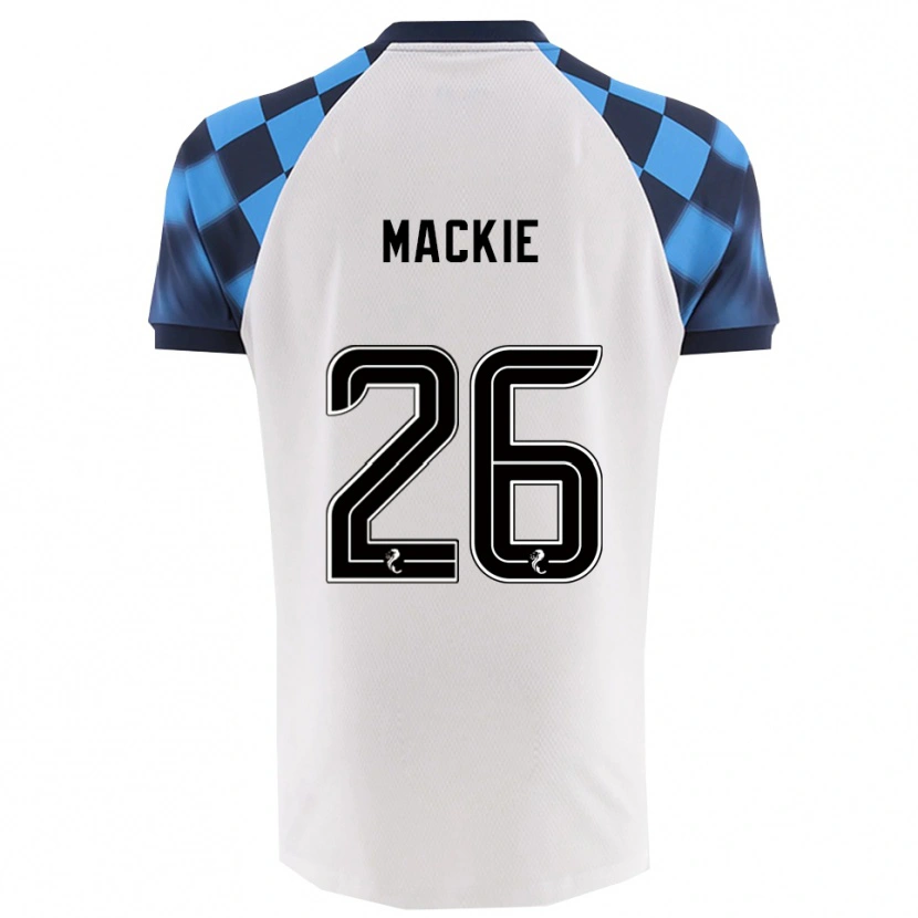Danxen Barn Sean Mackie #26 Vit Himmelsblå Bortatröja Matchtröjor 2025/26 Tröjor T-Tröja