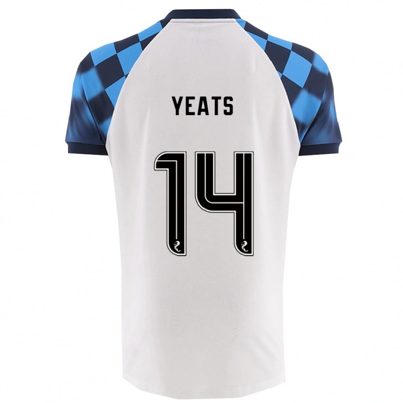 Danxen Barn Finn Yeats #14 Vit Himmelsblå Bortatröja Matchtröjor 2025/26 Tröjor T-Tröja