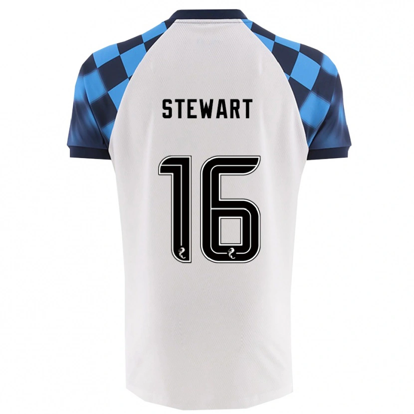 Danxen Barn Barney Stewart #16 Vit Himmelsblå Bortatröja Matchtröjor 2025/26 Tröjor T-Tröja