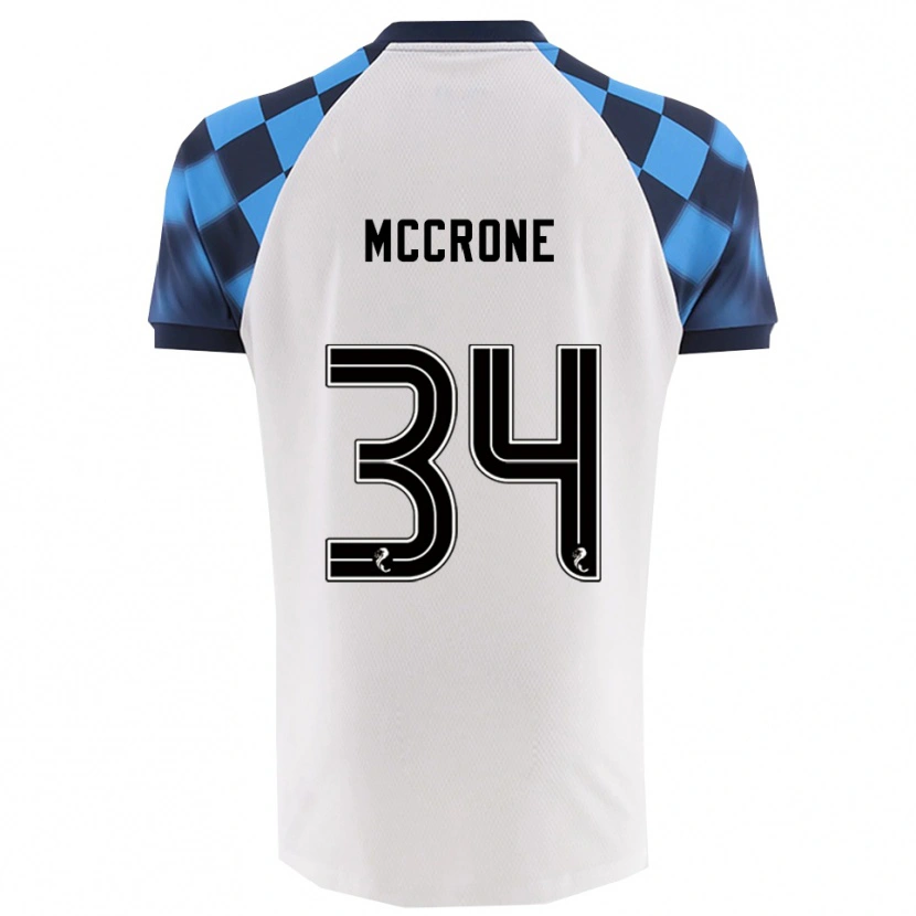 Danxen Barn Caelan Mccrone #34 Vit Himmelsblå Bortatröja Matchtröjor 2025/26 Tröjor T-Tröja