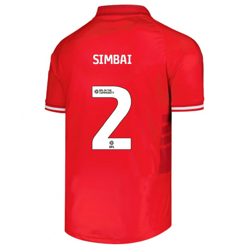 Danxen Män Kingston Simbai #2 Röd Vit Hemmatröja Matchtröjor 2025/26 Tröjor T-Tröja