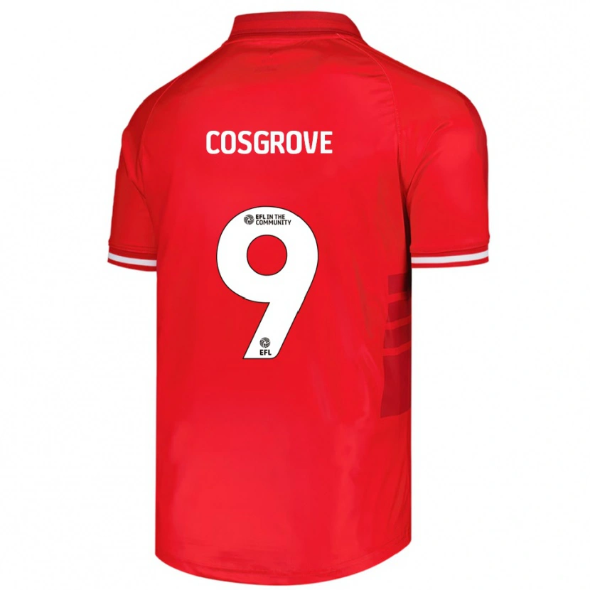 Danxen Män Sam Cosgrove #9 Röd Vit Hemmatröja Matchtröjor 2025/26 Tröjor T-Tröja