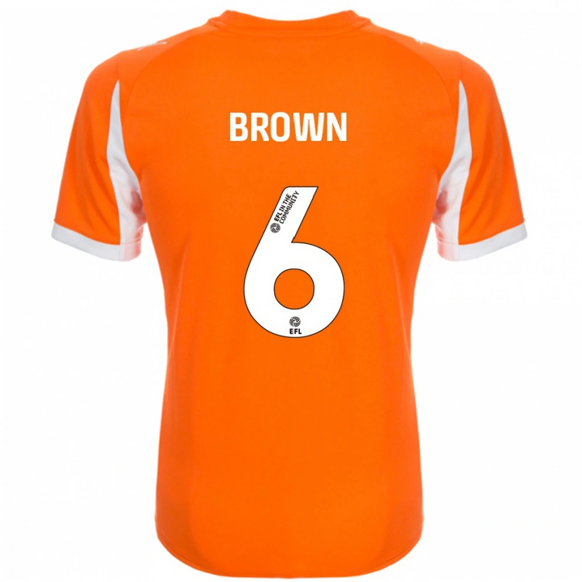 Danxen Män Jordan Brown #6 Orange Vit Hemmatröja Matchtröjor 2025/26 Tröjor T-Tröja