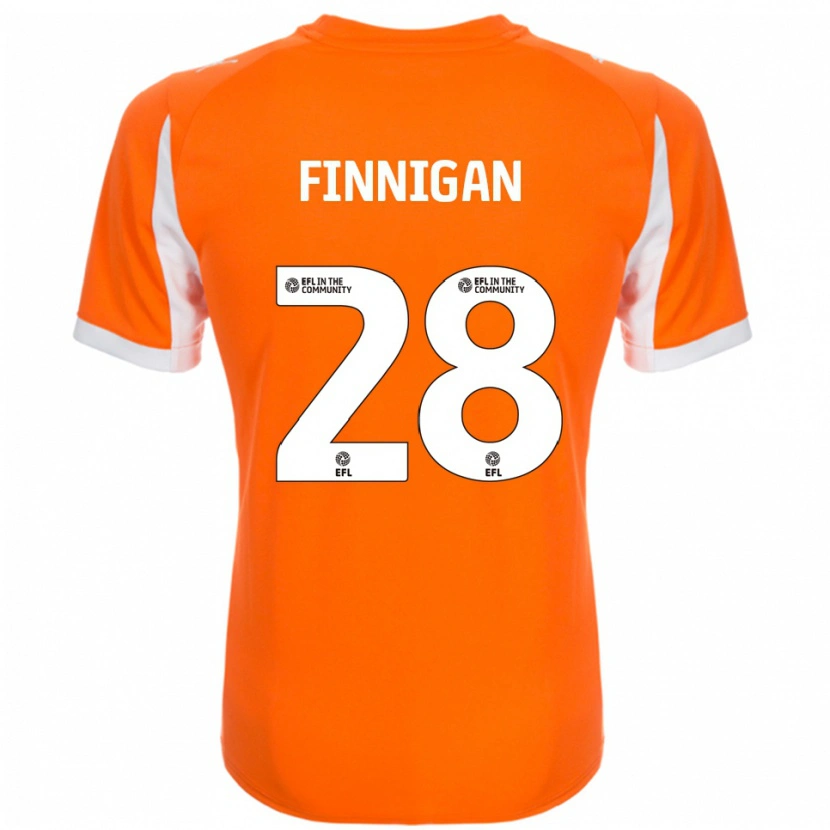 Danxen Män Ryan Finnigan #28 Orange Vit Hemmatröja Matchtröjor 2025/26 Tröjor T-Tröja