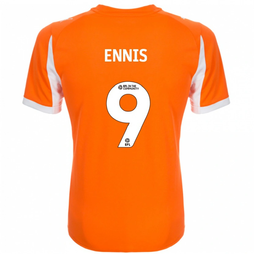 Danxen Män Niall Ennis #9 Orange Vit Hemmatröja Matchtröjor 2025/26 Tröjor T-Tröja