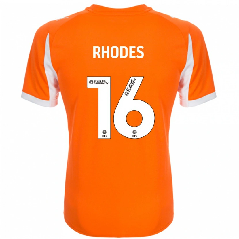 Danxen Män Jordan Rhodes #16 Orange Vit Hemmatröja Matchtröjor 2025/26 Tröjor T-Tröja
