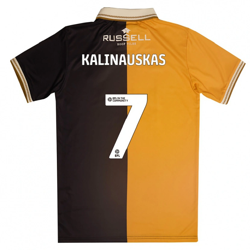 Danxen Män Tomas Kalinauskas #7 Gul Svart Hemmatröja Matchtröjor 2025/26 Tröjor T-Tröja