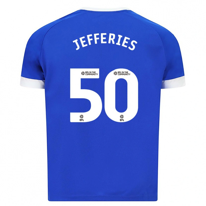 Danxen Män Isaac Jefferies #50 Blå Vit Hemmatröja Matchtröjor 2025/26 Tröjor T-Tröja