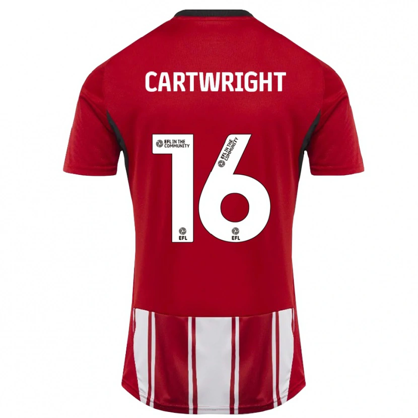 Danxen Män Liam Cartwright #16 Röd Vit Svart Hemmatröja Matchtröjor 2025/26 Tröjor T-Tröja