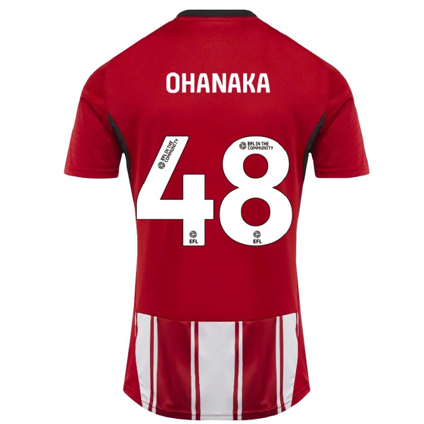 Danxen Män Santino Ohanaka #48 Röd Vit Svart Hemmatröja Matchtröjor 2025/26 Tröjor T-Tröja