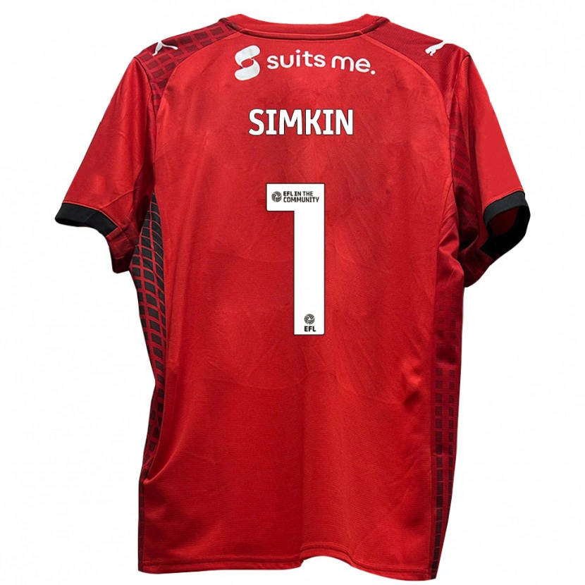 Danxen Män Tommy Simkin #1 Röd Svart Hemmatröja Matchtröjor 2025/26 Tröjor T-Tröja