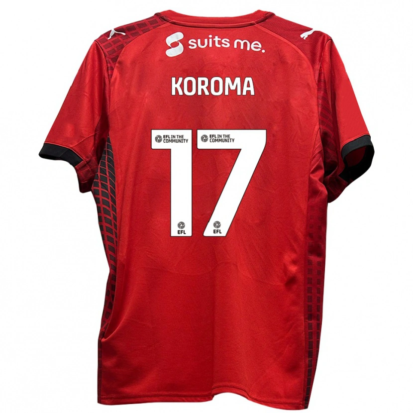 Danxen Män Josh Koroma #17 Röd Svart Hemmatröja Matchtröjor 2025/26 Tröjor T-Tröja