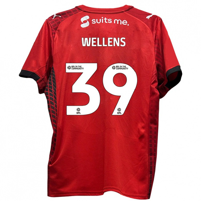 Danxen Män Alfie Wellens #39 Röd Svart Hemmatröja Matchtröjor 2025/26 Tröjor T-Tröja