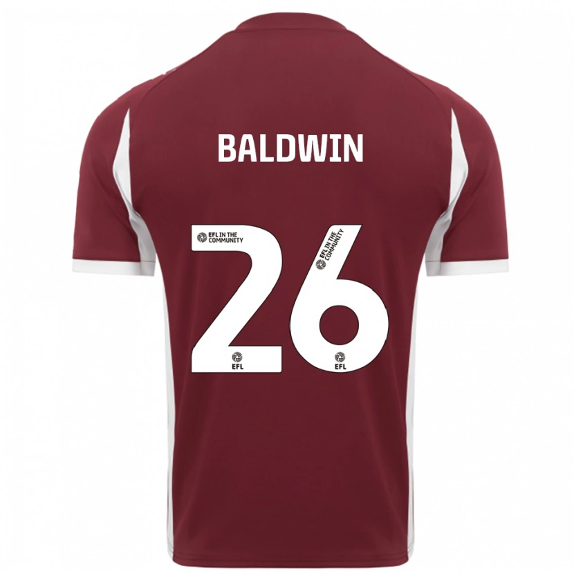 Danxen Män Jack Baldwin #26 Vinröd Vit Hemmatröja Matchtröjor 2025/26 Tröjor T-Tröja