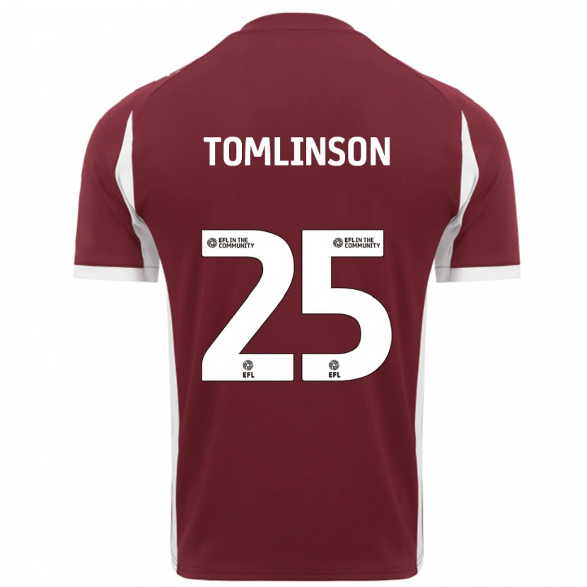 Danxen Män Josh Tomlinson #25 Vinröd Vit Hemmatröja Matchtröjor 2025/26 Tröjor T-Tröja