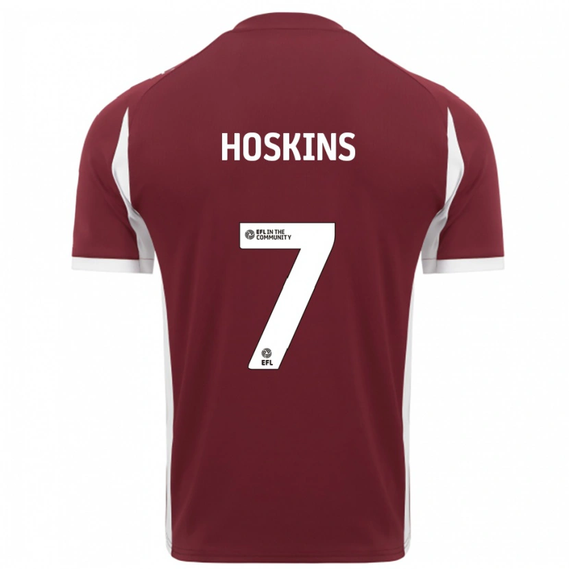 Danxen Män Sam Hoskins #7 Vinröd Vit Hemmatröja Matchtröjor 2025/26 Tröjor T-Tröja